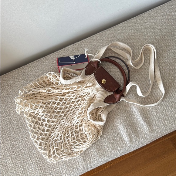 LONGCHAMP LE PLIAGE FILET L MESH BAG in Ecru - Canvas - Picture 5 of 7